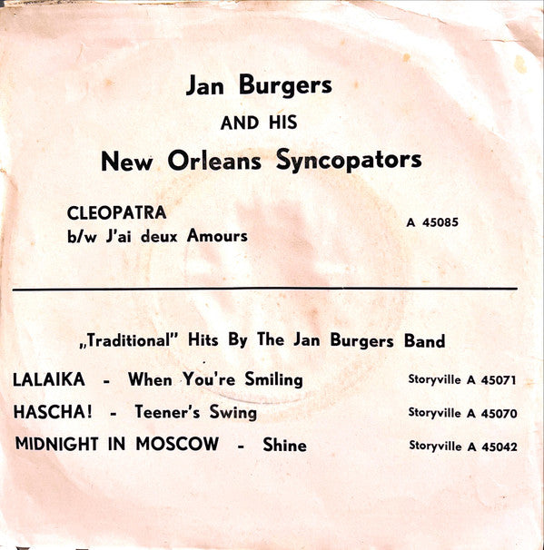 Jan Burgers And His The New Orleans Syncopators : Cleopatra / J'ai Deux Amours (7", Single)