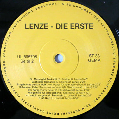 Udo Lenze (2) : Lenze - Die Erste (LP, Album)