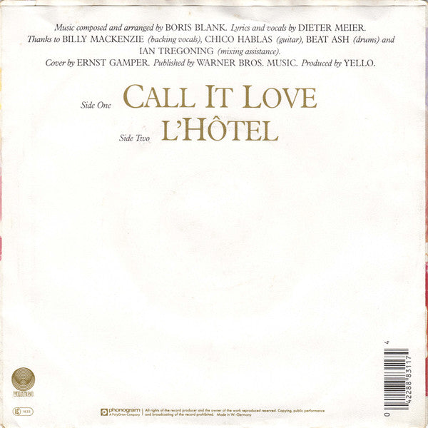 Yello : Call It Love (7", Single)