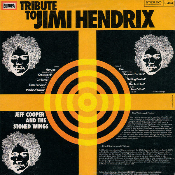 Jeff Cooper And The Stoned Wings : Tribute To Jimi Hendrix (LP, Album)