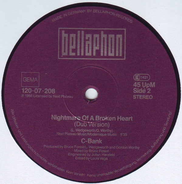 C-Bank : Nightmare Of A Broken Heart (12", Maxi)