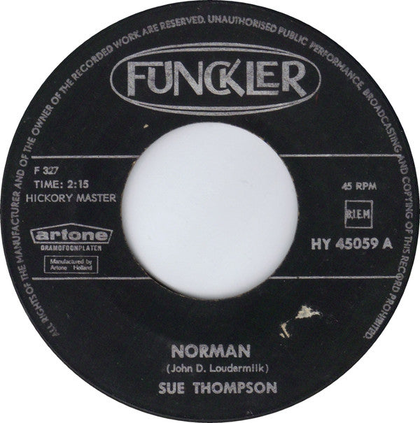 Sue Thompson : Norman / Never Love Again (7", Single)