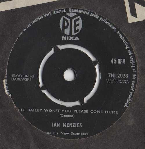 Ian Menzies & His New Stompers : Hot Time In The Old Town Tonight  (7")