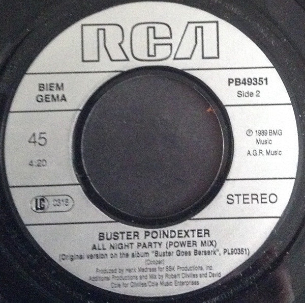 Buster Poindexter : All Night Party (7", Single)