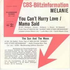 Melanie (2) : You Can't Hurry Love / Mama Said (7", Single, Promo)