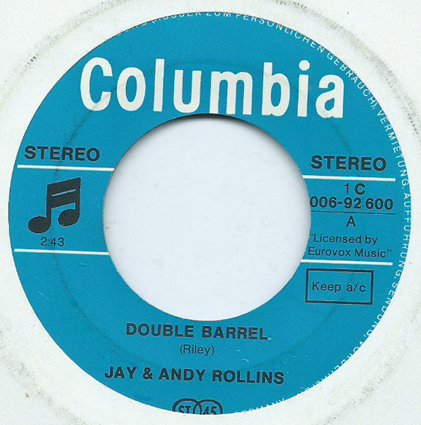 Jay And Andy Rollins : Double Barrel / Hot Foot (7", Single)