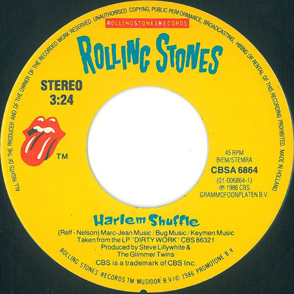 The Rolling Stones : Harlem Shuffle (7", Single)