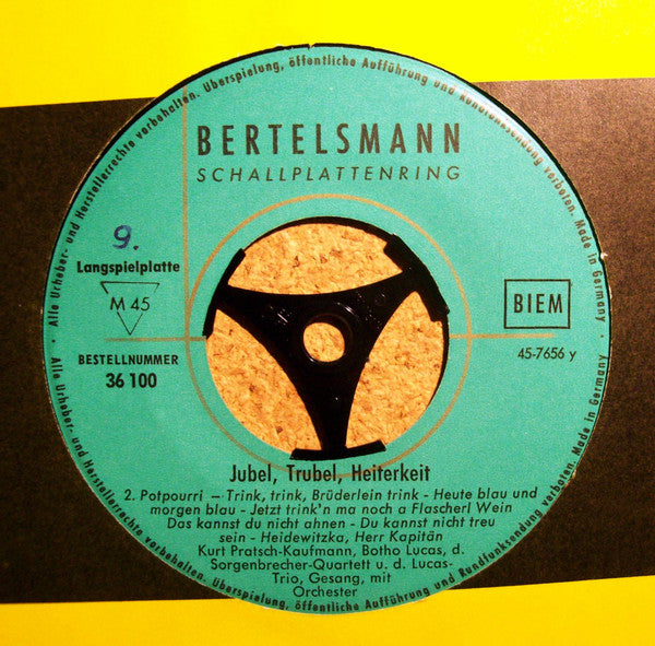 Kurt Pratsch-Kaufmann / Botho Lucas, Das Sorgenbrecher-Quartett Und Das Lucas-Trio : Jubel, Trubel, Heiterkeit (7", Mono)