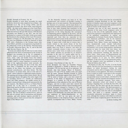 Antonín Dvořák / František Vincenc Kramář - Krommer, The Nash Ensemble : Serenade In D Minor Op. 44 / Octet-Partita (Nonet) Op. 79 (LP)