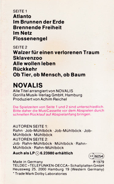 Novalis (3) : Flossenengel (Cass, Album, Dol)