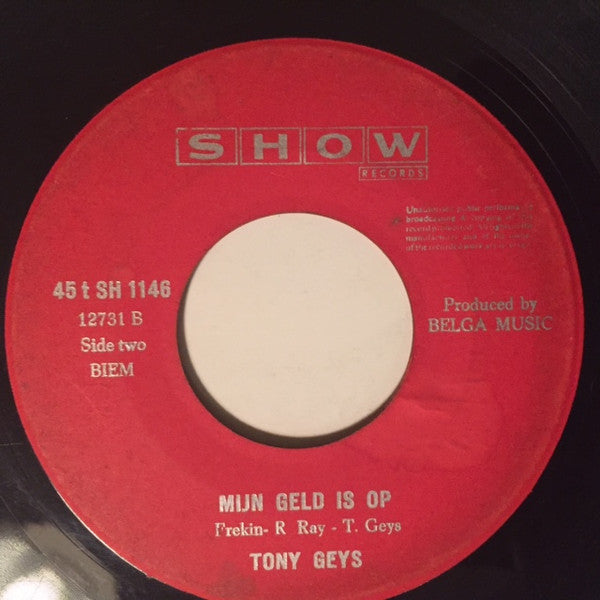 Tony Geys : Maar Gisteravond (7", Single)