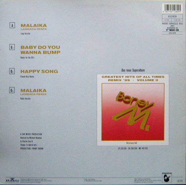 Boney M. : Malaika (Lambada Remix) (12", Maxi)