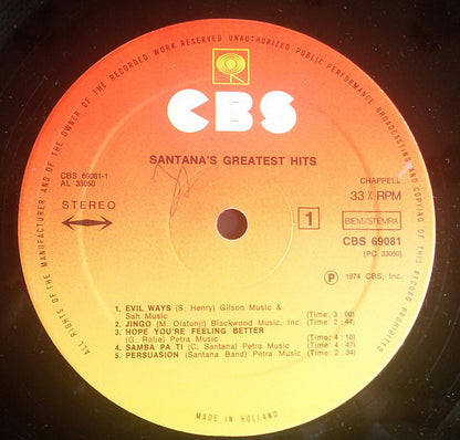 Santana : Santana's Greatest Hits (LP, Comp, RP)