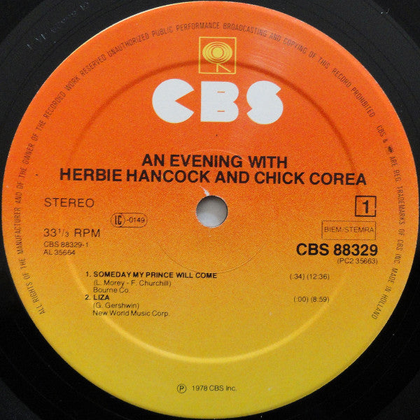 Herbie Hancock & Chick Corea : An Evening With Herbie Hancock & Chick Corea In Concert (2xLP, Album, Gat)