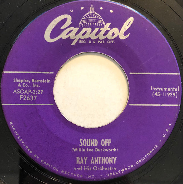 Ray Anthony & His Orchestra : Another Dawn, Another Day / Sound Off (7")