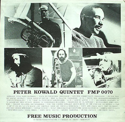 Peter Kowald Quintet : Peter Kowald Quintet (LP)