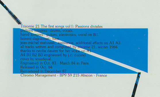 Trisomie 21 : The First Songs Vol. I - Passions Divisees (LP, Album, RE)