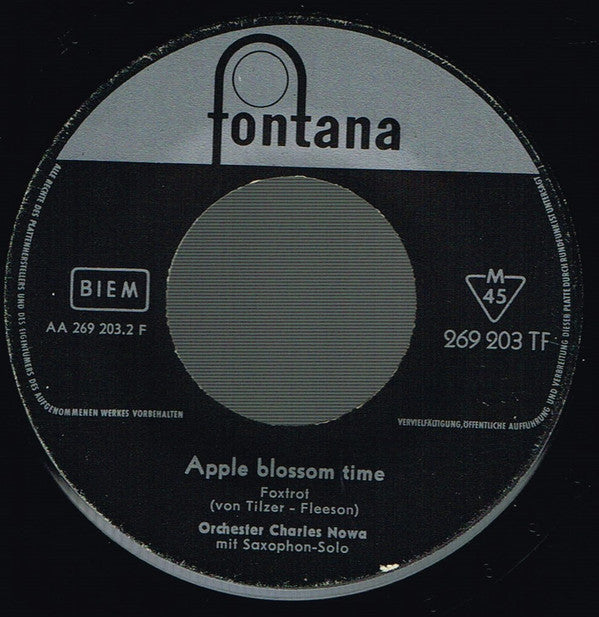 Orchester Charles Nowa : Santa Lucia / Apple Blossom Time (7", Single)