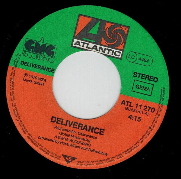 Deliverance (9) : Deliverance (7", Single)