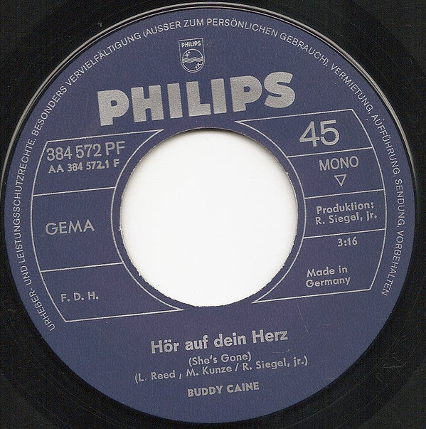 Buddy Caine : Hör Auf Dein Herz (7", Single)