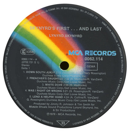 Lynyrd Skynyrd : Skynyrd's First And... Last (LP, Album, Gat)