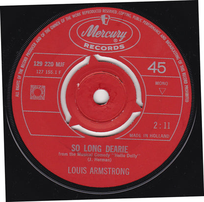 Louis Armstrong : So Long Dearie (7", Single)