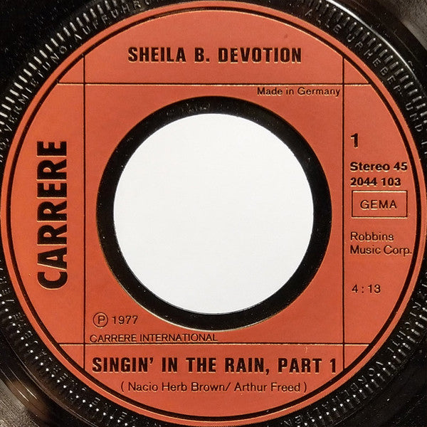 Sheila & B. Devotion : Singin' In The Rain (7", Single)