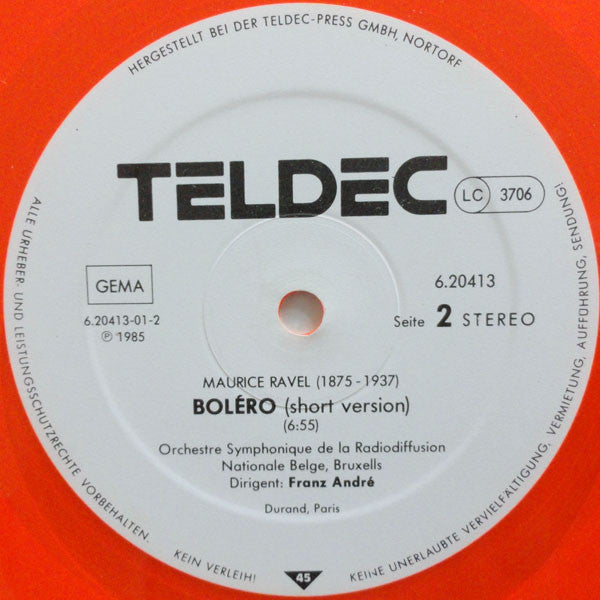 Ravel* : Bolero (12", Maxi, Ora)