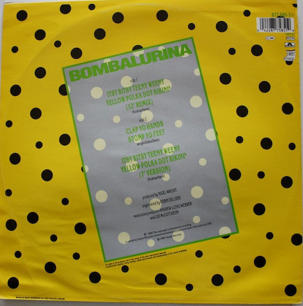 Bombalurina : Itsy Bitsy Teeny Weeny Yellow Polka Dot Bikini (12")