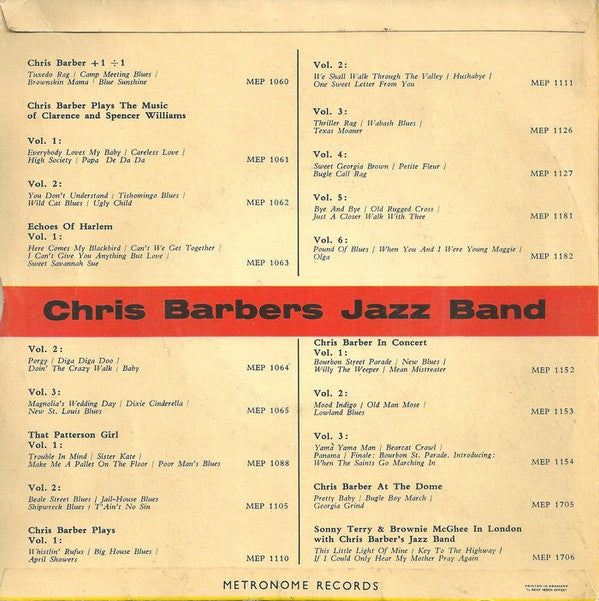 Chris Barber's Jazz Band : Lonesome (7", EP)