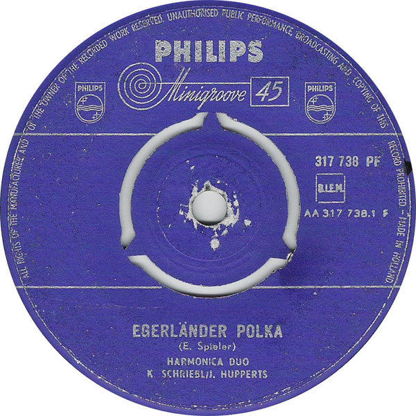 Harmonica Duo K. Schriebl / J. Hupperts : Egerlander Polka (7", Single, Mono)