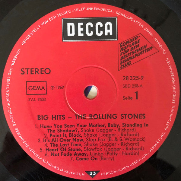 The Rolling Stones : Big Hits (LP, Comp, Club, RE)