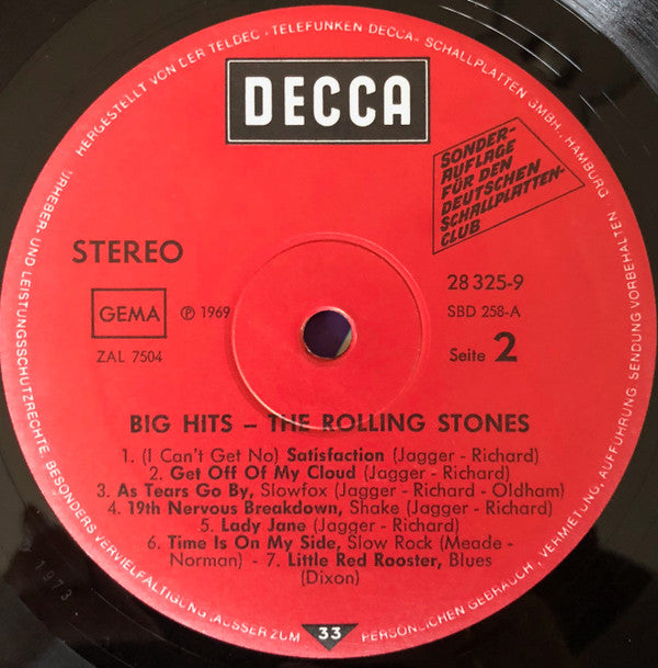 The Rolling Stones : Big Hits (LP, Comp, Club, RE)