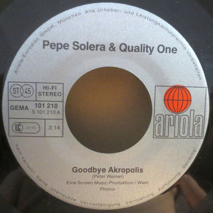 Giuseppe Solera & Quality One : Akropolis Goodbye (7", Single)