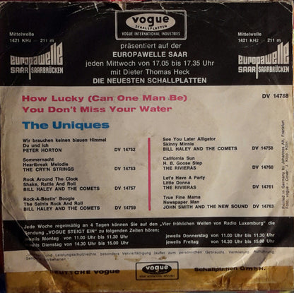 The Uniques (2) : How Lucky (Can One Man Be) / You Don't Miss Your Water (7", Single)