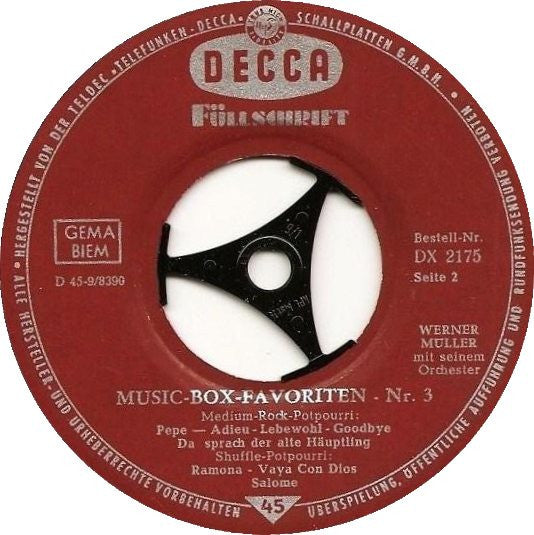 Werner Müller Und Das RIAS Tanzorchester : Music-Box-Favoriten Nr. 3 (7", EP, Mono)