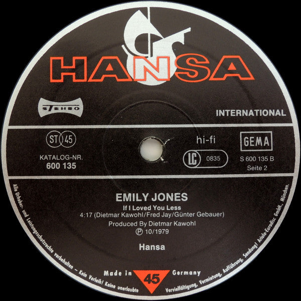 Emily Jones : Take Me Body And Soul (Long Version) (12", Sup)