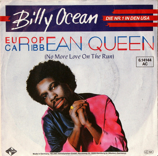 Billy Ocean : European Queen (No More Love On The Run) (7", Single, RP)