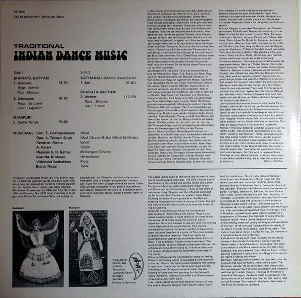 Various : Traditional Indian Dance Music (LP)