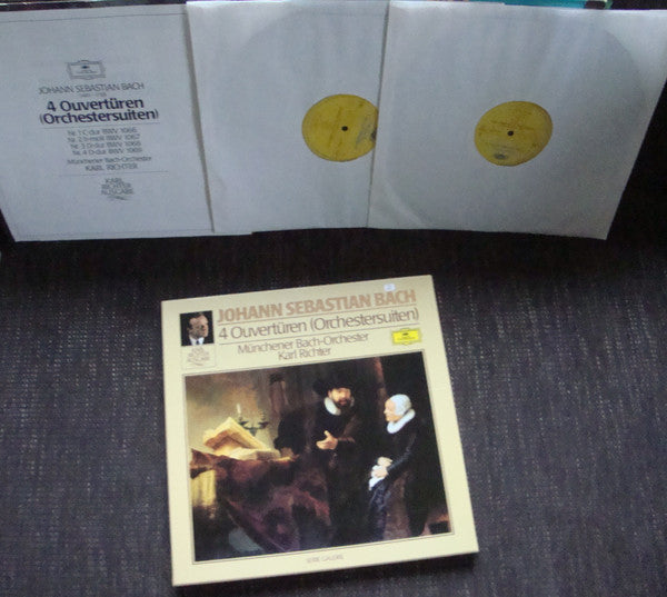 Johann Sebastian Bach, Münchener Bach-Orchester, Karl Richter : 4 Ouvertüren (Orchestersuiten) (2xLP, RE + Box)