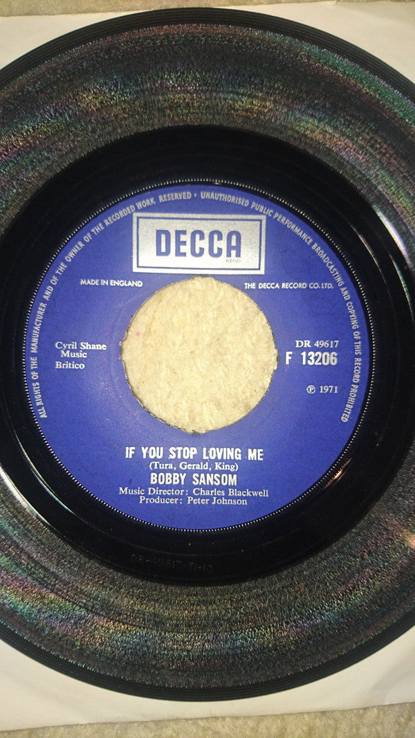 Bobby Sansom : Nothing's Gonna Change Our World  (7", Single)