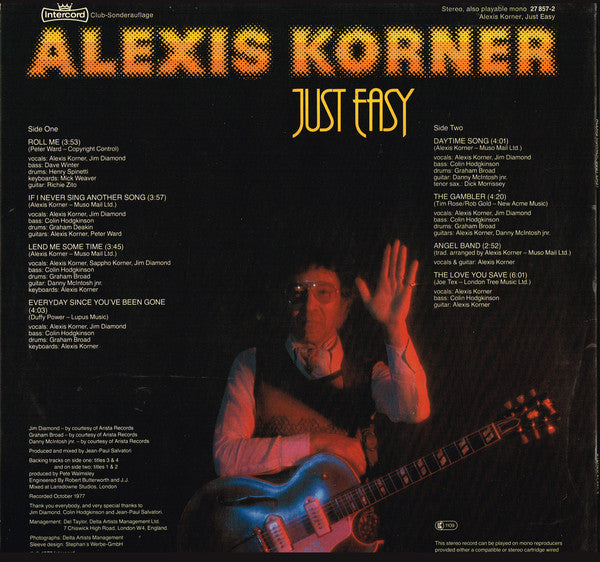 Alexis Korner : Just Easy (LP, Album, Club)