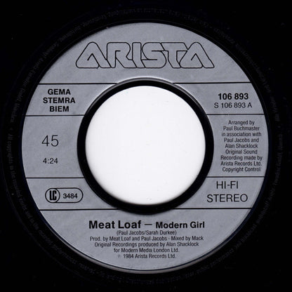 Meat Loaf : Modern Girl (7", Single, Tou)