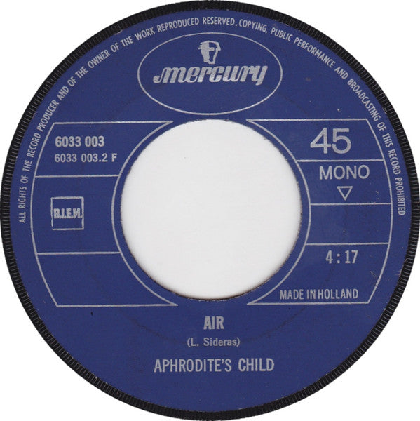 Aphrodite's Child : Spring Summer Winter And Fall / Air (7", Single, Mono)