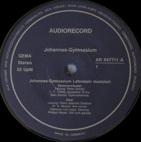 Various : Johannes-Gymnasium Lahnstein Musiziert III (LP)