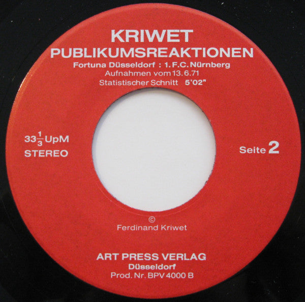 Ferdinand Kriwet : Modell Fortuna (7")