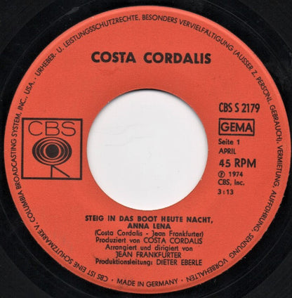 Costa Cordalis : Steig In Das Boot Heute Nacht, Anna Lena (7", Single)