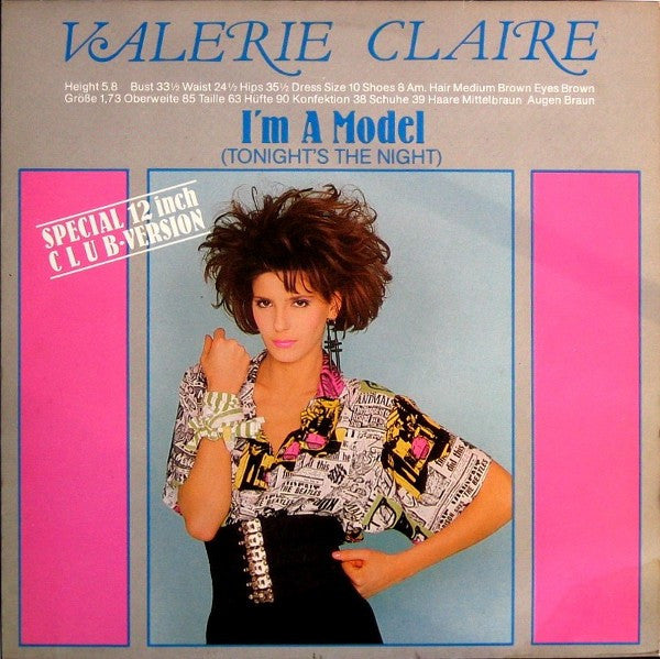 Valerie Claire : I'm A Model (Tonight's The Night) (Club Version) (12", Single)