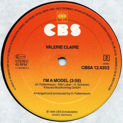 Valerie Claire : I'm A Model (Tonight's The Night) (Club Version) (12", Single)