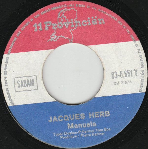 Jacques Herb : Manuela (7", Single, Red)